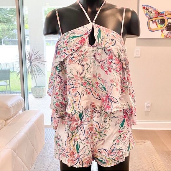 L*space Seaside Floral Romper Cold Shoulder C20 - Picture 5 of 8